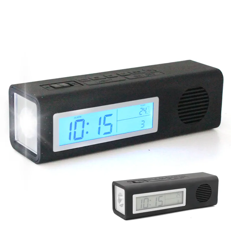 Radio réveil torche led compacte - 9 sons et fonctions pratiques