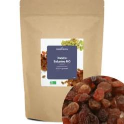 Raisins sultanine bio - 1kg (séchés) - source de potassium
