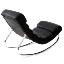 Rocking chair noir et acier chromé taylor