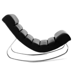 Rocking chair noir et acier chromé taylor