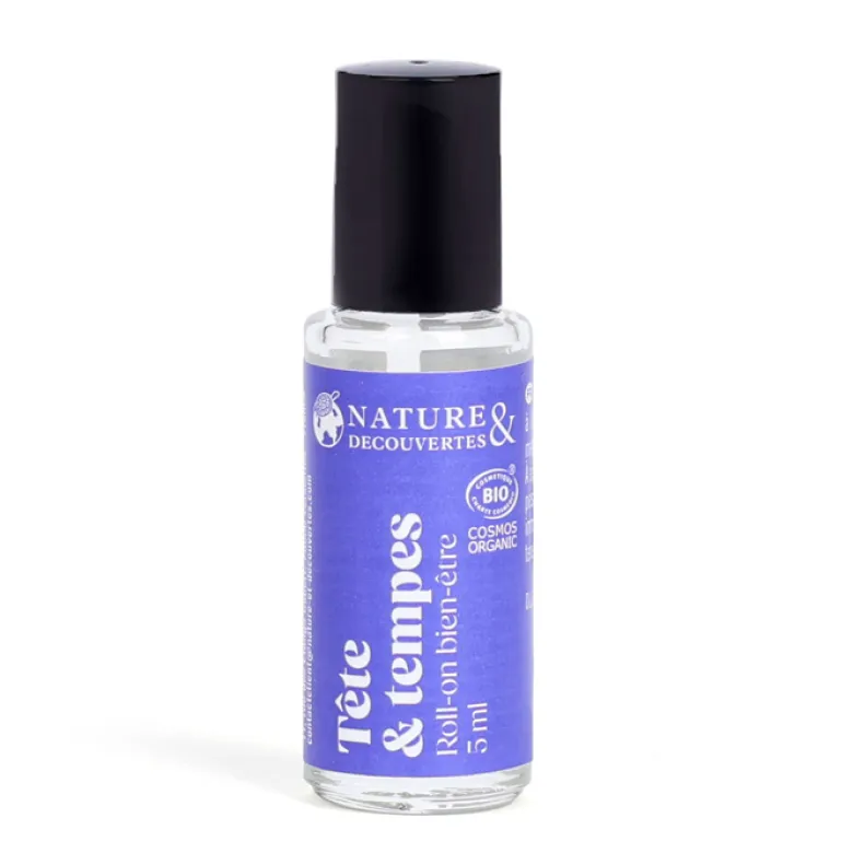 Roll-on relaxant tête et tempes à l'huile essentielle de menthe poivrée bio 5 ml