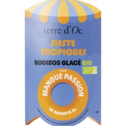 Rooibos glacé bio mangue passion Sieste tropiques 10 sachets XL terre d'Oc