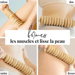 Rouleau massage cellulite masseur bois