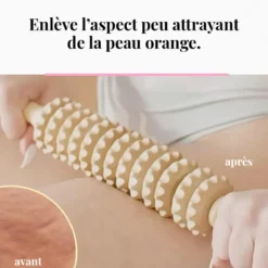 Rouleau massage cellulite masseur bois
