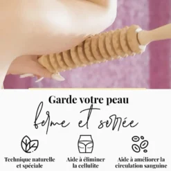 Rouleau massage cellulite masseur bois