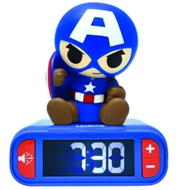 Réveil avec veilleuse captain america en 3d