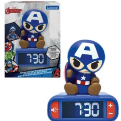 Réveil avec veilleuse captain america en 3d