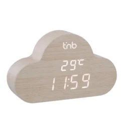 Réveil en forme de nuage & finition bois