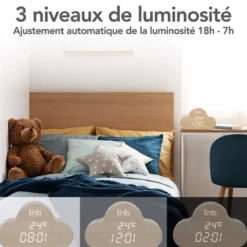 Réveil en forme de nuage & finition bois