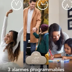 Réveil en forme de nuage & finition bois