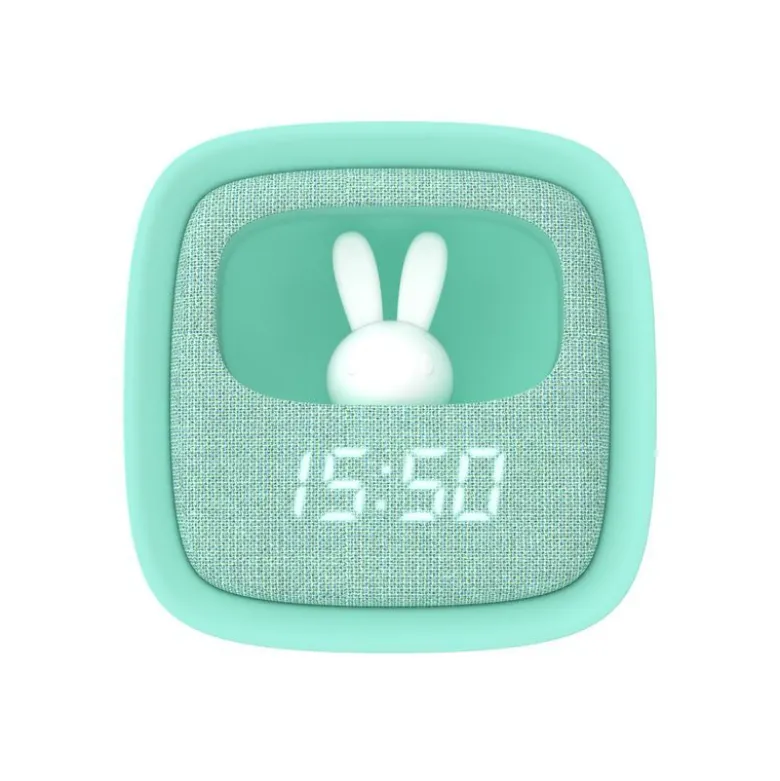Réveil et veilleuse billy clock turquoise pour enfant - mob