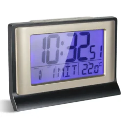 Réveil numérique radiopiloté, lcd, température, 13,9x9 cm
