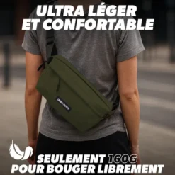 Sac banane vert kaki 4 l - résistant à l'eau