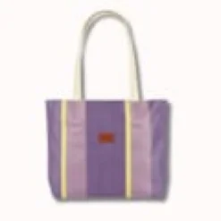 Sac cabas bea cire chevron parme