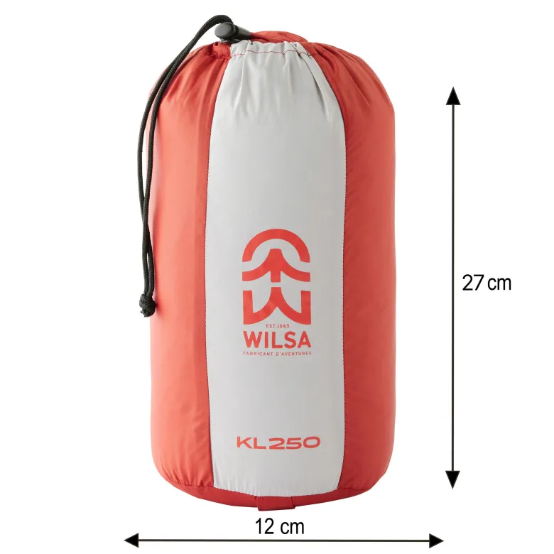 Sac de couchage duvet kl250 gauche rouge