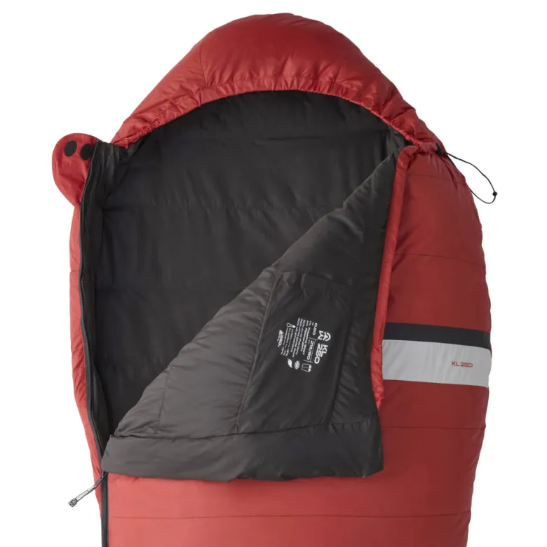 Sac de couchage duvet kl250 gauche rouge