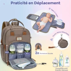 Sac à dos à langer bébé multifonctions