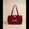 Sac à langer ou de journée sunee velours lie de vin