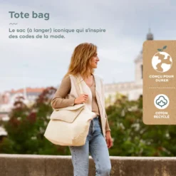 Sac à langer tote bag tendance bloom Beige