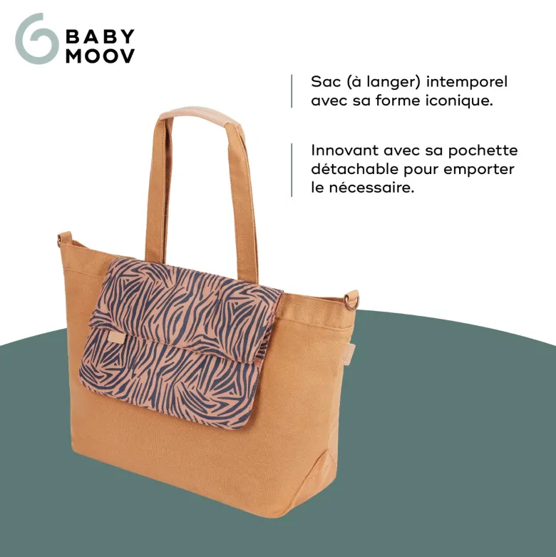 Sac à langer tote bag tendance zebra Orange