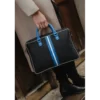 Sac ordinateur en tissu noir dino cobalt blanc cobalt