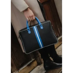Sac ordinateur en tissu noir dino cobalt blanc cobalt