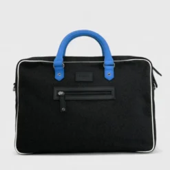 Sac ordinateur en tissu noir dino cobalt blanc cobalt
