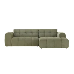 Salford - canapé d'angle 3-4 places nuage en velours vert