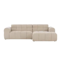 Salford - canapé d'angle 3-4 places nuage en velours beige