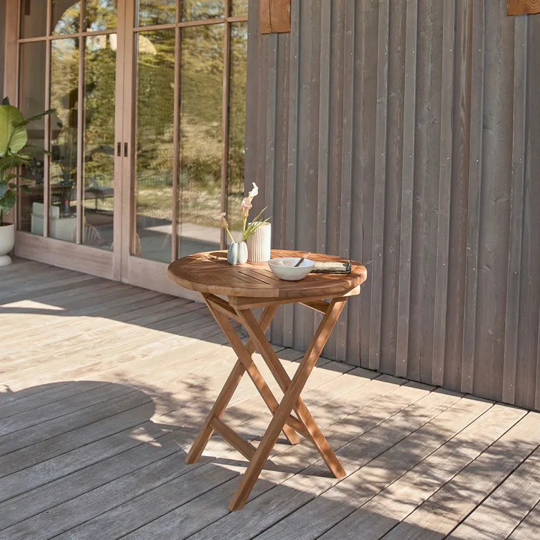 Salon de jardin en teck huilé - table ro