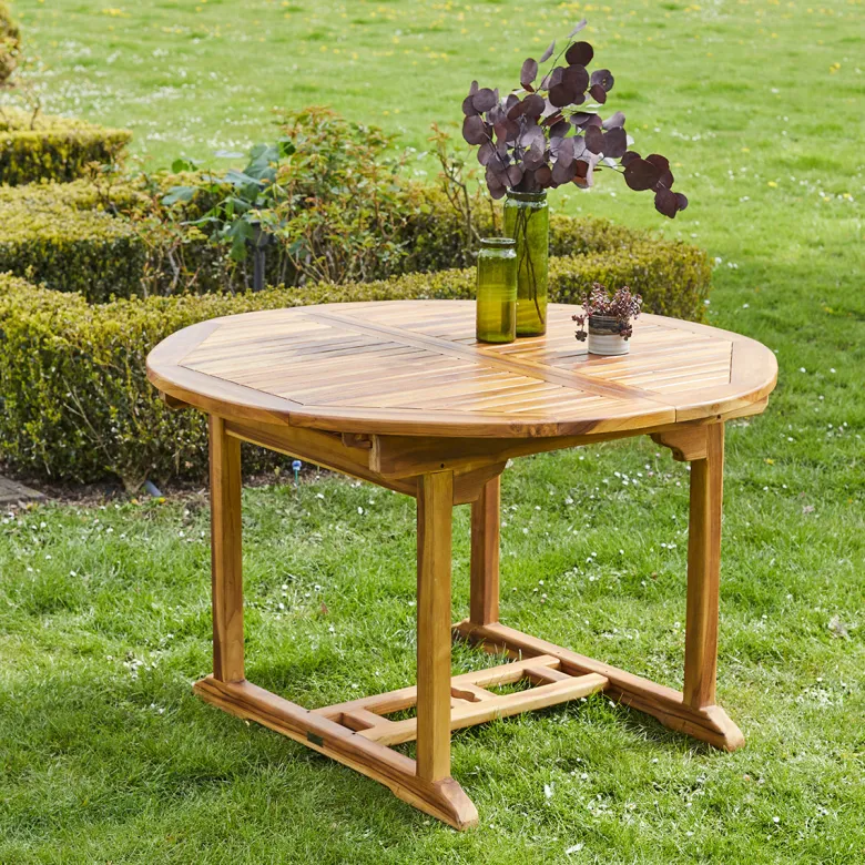 Salon de jardin teck huilé 4 /8 pers tab