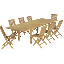 Salon de jardin teck irun 8 places