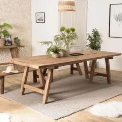 Sandy - table à manger rectangulaire 270x100cm bois pin recyclé