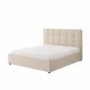 Santa lit avec coffre de rangement 140x190cm velours beige
