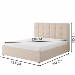 Santa lit avec coffre de rangement 140x190cm velours beige