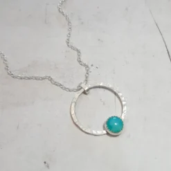 Sautoir en argent 925 et amazonite