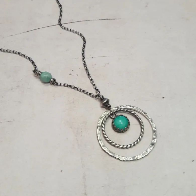 Sautoir kariri amazonite argent 925