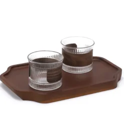 Service à thé bois et verre