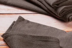 Serviette de table - lin et coton marron