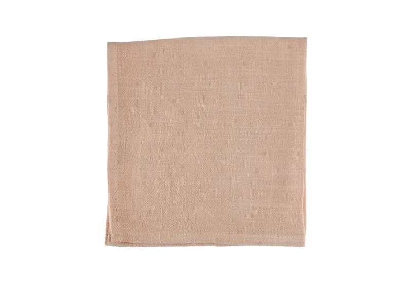 Serviette de table - lin et coton rose