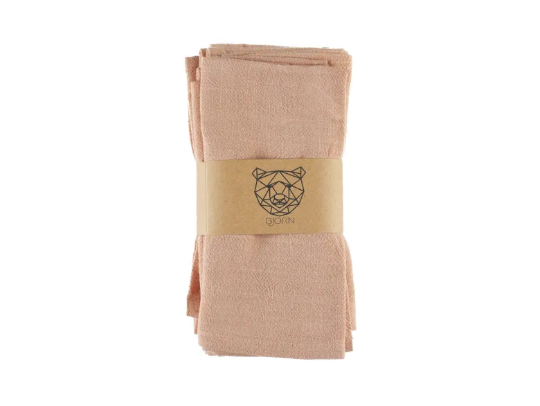 Serviette de table - lin et coton rose