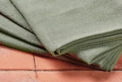 Serviette de table - lin et coton vert