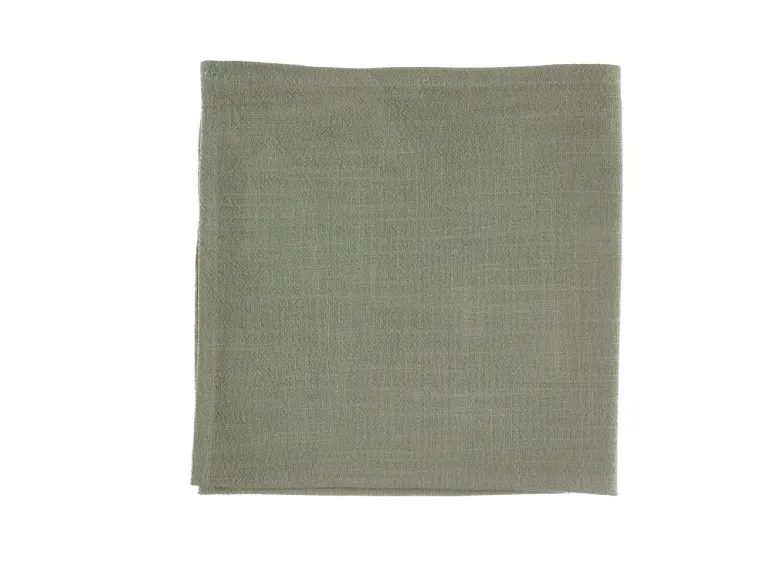 Serviette de table - lin et coton vert