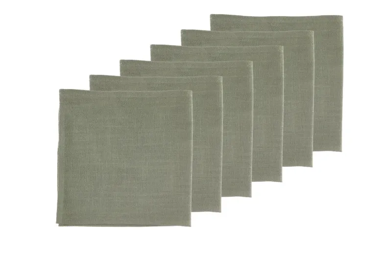 Serviette de table - lin et coton vert