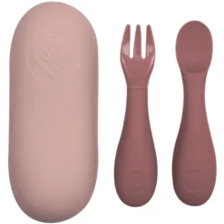 Set de couverts en silicone rose