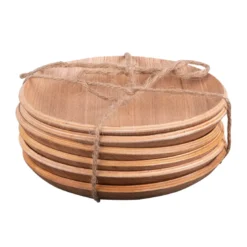 Set de 6 dessous de verre bois naturel 1