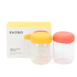 Set de petits pots en verre borosilicaté 180 ml - coral mimosa