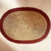 Set de table ovale naturel et rouge 45 x 32 cm