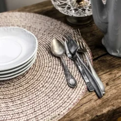 Set de table rond en vinyle beija flor façon tressage modèle pb2