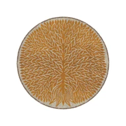 Set de table vinyle rond orangé beija flor arbre de vie